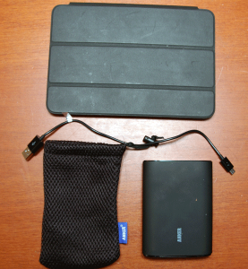 Astro3, Pouch and Cable Next to iPad Mini
