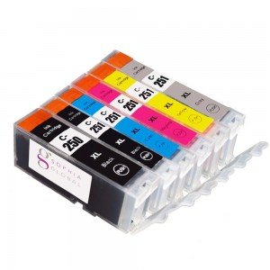 Set of replacement ink cartridges for a Canon MG inkjet printer from Sophia Global