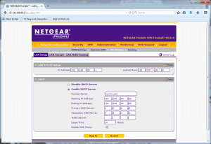 Public DNS settings in a router DHCP configuration