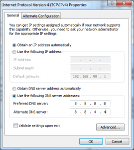 Windows DNS Settings